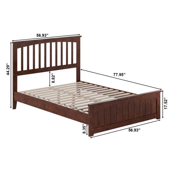 AFI Becket Full Solid Wood Low Profile Platform Bed with Matching Footboard, Walnut - Image 5