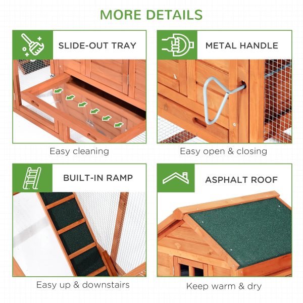 Pawhut Wooden Chicken Coop Nesting Box Poultry Cage Run Outdoor Backyard Large - Image 6