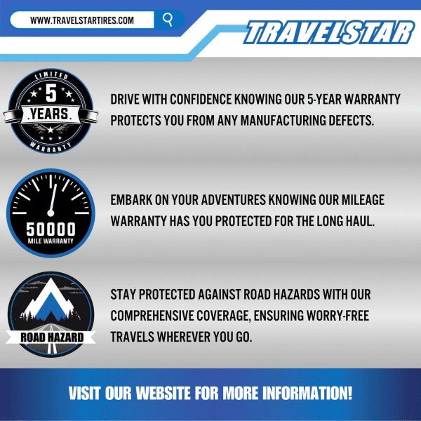 Travelstar UN106 All Season 205/75R14 95S Passenger Tire 205/75/14,White Wall 18mm(Tire Only) - Image 3