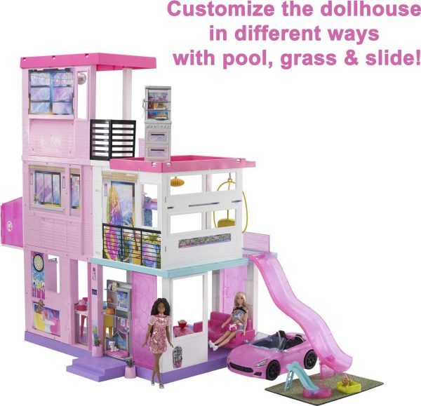 Barbie Deluxe Special Edition 60th DreamHouse Dollhouse Playset with 2 Dolls， Car and 100+ Pieces - Image 3