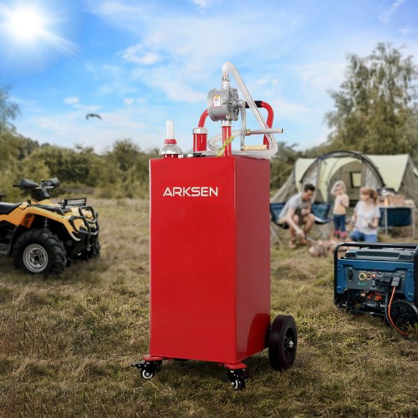 Arksen Portable 35-Gallon Gas Caddy Fuel Tank Storage Transfer Gasoline - Image 6