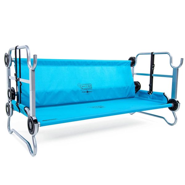 Disc-O-Bed Youth Benchable Camping Cot with Organizers, Teal Blue - Open Box - Image 3