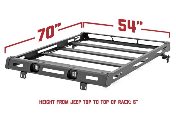 Rough Country Steel Roof Rack System for 2007-2018 Jeep Wrangler JK - 10605 - Image 3