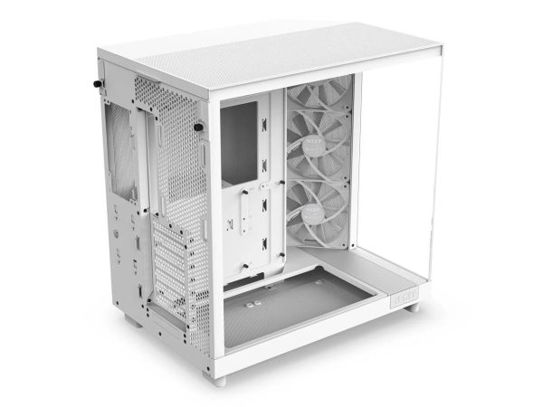 NZXT H6 FLOW Compact Dual-Chamber Mid-Tower Airflow Case, White, CC-H61FW-01 - Image 6