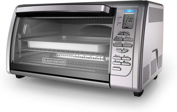 BLACK+DECKER 02648008504 Countertop Convection Toaster Oven， Silver， CTO6335S