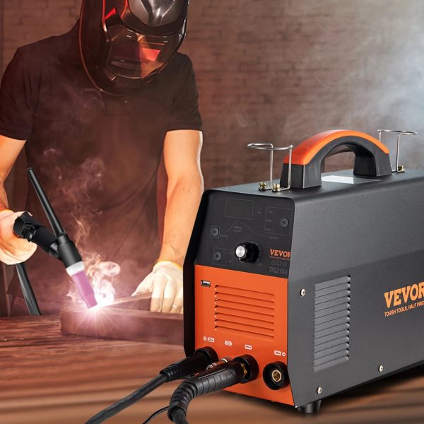 VEVOR TIG Welder, 210Amp 3 in 1, 110/220V Dual Voltage HF TIG/Stick/Clean Welding Machine w/ USB, IGBT Inverter & Torch, Digital Arc Welder for Stainless Steel, Iron, Mild Steel, Copper, and Nickel - Image 8