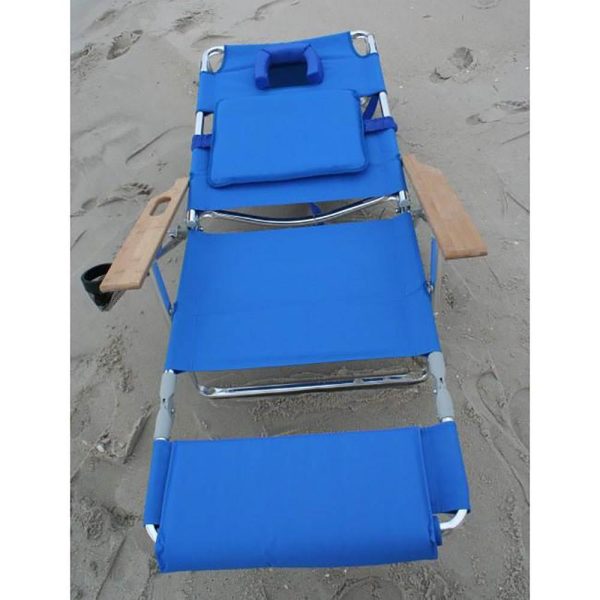 Ostrich Reclining Aluminum Beach Chair - Blue - Image 6