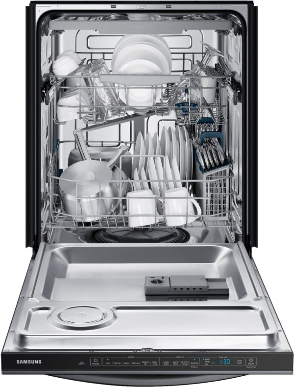 Samsung - StormWash 24" Top Control Built-In Dishwasher with AutoRelease Dry, 3rd Rack, 48 dBA - Black stainless steel - Image 3