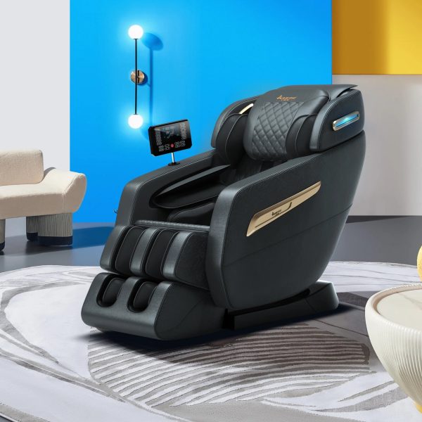 2024 4D Zero Gravity Massage Chair, Full Body Shiatsu Recliner with Yoga Stretching, SL Track, Intelligent Voice Control, Calf Kneading, Calfrest Extension, Premium Black Leather - Image 6