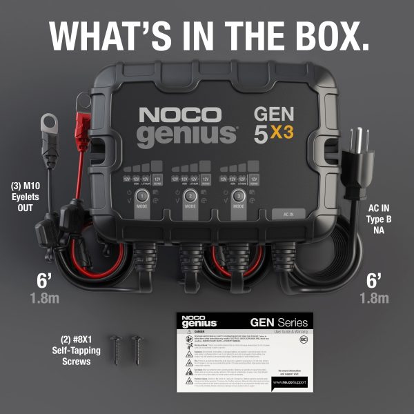 NOCO Genius GEN5X3 3-Bank 15A (5A/Bank) 12V Onboard Battery Charger - Image 7