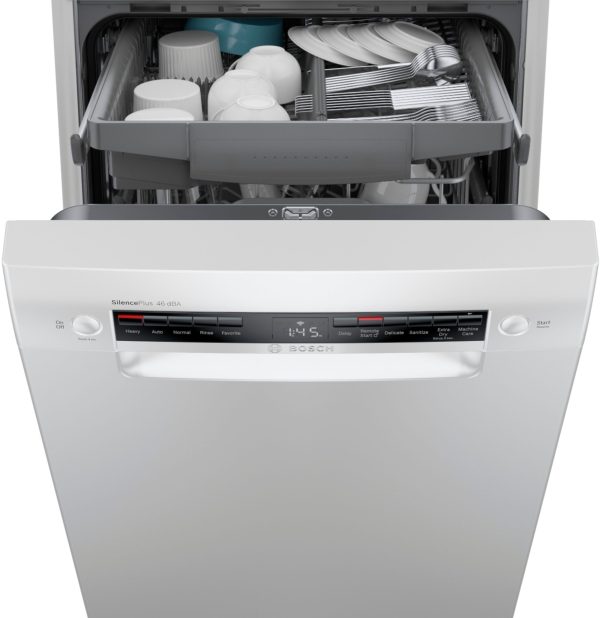 Bosch - 300 Series 18" Front Control Smart Built-In Dishwasher with 3rd Rack and 46 dBA - White - Image 9