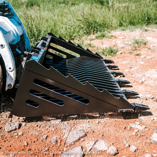 Titan Attachments 60in Skeleton Rock Bucket with Bolt-On Teeth, Skid Steer Quick Tach, Reinforced Side Cutters - Image 4