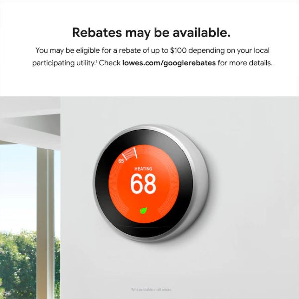 Google Nest Learning Smart Thermostat with WiFi Compatibility (3rd Generation) - Stainless Steel - Image 4