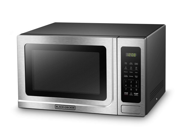 BLACK+DECKER EM036AB14 Digital Microwave Oven with Turntable Push-Button Door, Child Safety Lock, Stainless Steel, 1.4 Cu.ft - Image 7