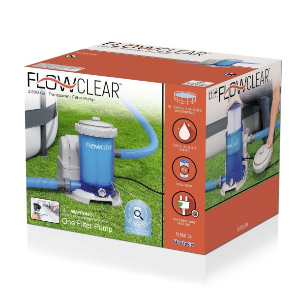 Bestway Flowclear Transparent Filter Above Ground Pool Pump 2500 GPH (Open Box) - Image 3