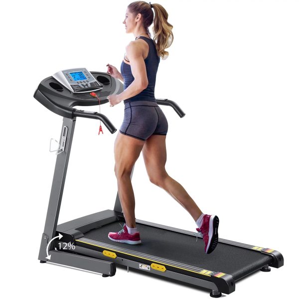 MARNUR 2.5 HP Treadmill with 12% Auto Incline, 220 lb Weight Capacity, 0.5-8.5 mph