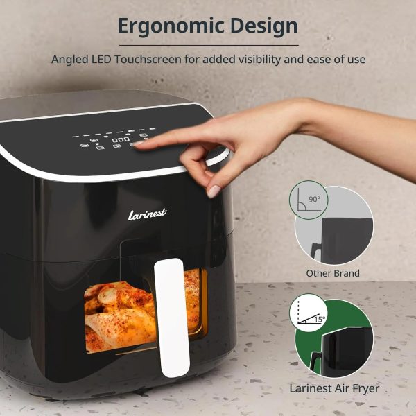 Air Fryer 8Qt Plus Oilless 8-in-1 Family Size AirFryer,Easy Viewing Window and Fast Healthy cooking,Dishwasher-Safe Basket,Digital Touchscreen,Quiet, AF701, Black - Image 9