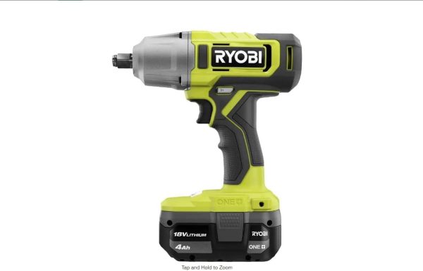 RYOBI ONE+ 18V Cordless 1/2 in. Impact Wrench Kit with 4.0 Ah Battery and Charger - Image 2