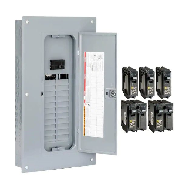 Square D Homeline 100 Amp 24-Space 48-Circuit Indoor Main Breaker Plug-On Neutral Load Center With Cover(HOM2448M100PCVP)