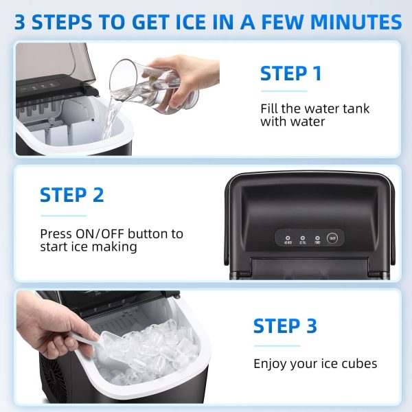 Aglucky Ice Maker Countertop， Make 26 Lbs Ice In 24 Hrs With Ice Scoop And Basket - Image 5