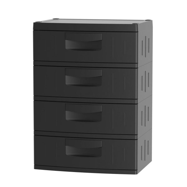 Hyper Tough 4 Drawer Plastic Garage Storage Cabinet 18.7 D x 25.39 W x 35.31 H， Black - Image 3