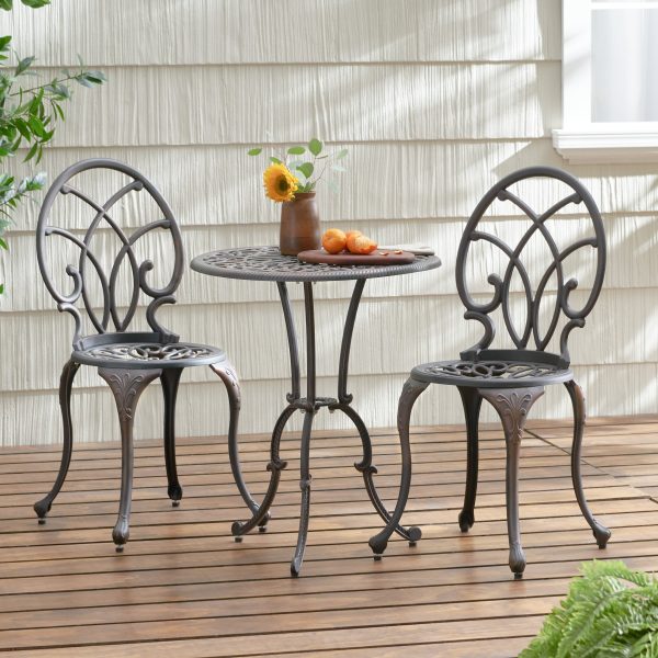 Andover Outdoor 3-Piece Aluminum Bistro Set - Image 7