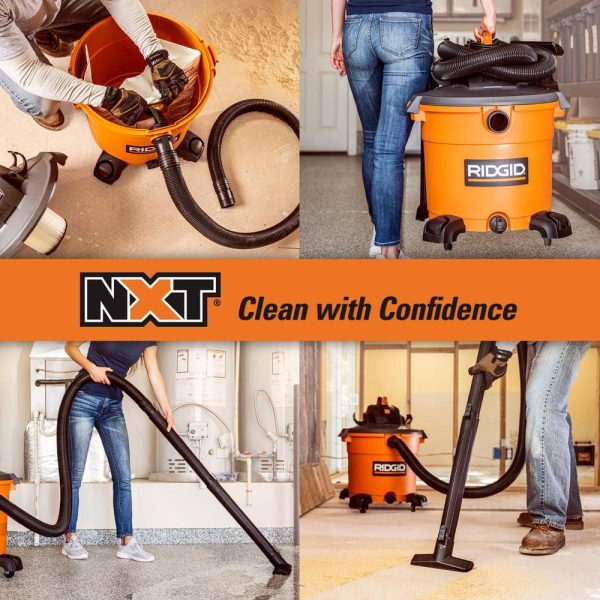 16 Gallon 5.0 Peak HP NXT Wet/Dry Shop Vacuum with Filter, Locking Hose and Accessories HD1640 - Image 4