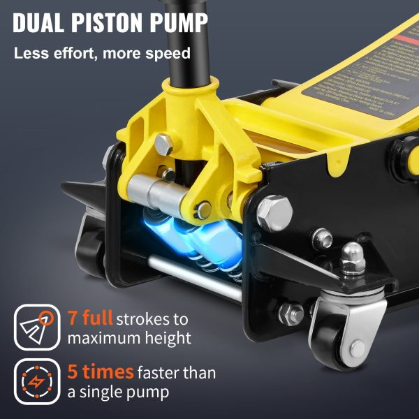 BENTISM Low Profile Floor Jack 4 Ton Heavy Duty Steel Dual Piston Rapid Pump - Image 5