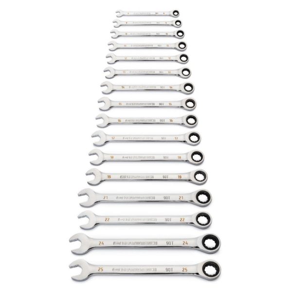 GearWrench 16 Pc. 90T 12-PT Metric Combi Ratchet Wrench Set - Image 3