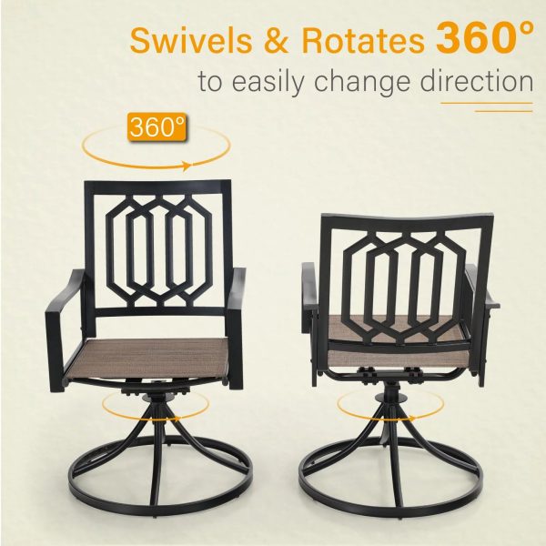 Sophia & William Outdoor Patio Swivel Dining Chair - Textilene - Set of 2 - Image 5