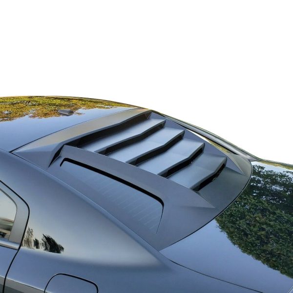 Ikon Motorsports Compatible with 11-23 Dodge Charger Ikon V2 Style Rear Window Louver Sun Shade Cover Windshield Vent 2011 2012 2013 2014 2015 2016 2017 2018 2019 2020 - Image 3