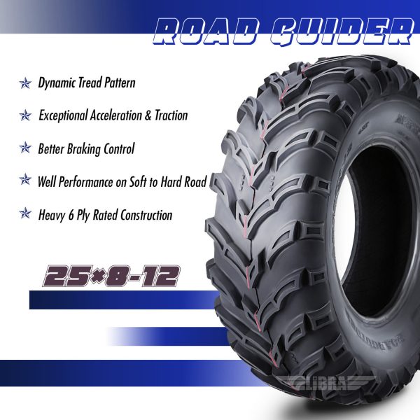 Roadguider ATV/UTV Tires 25x8-12 25X8X12 6PR 10272�� Set 2 - Image 5