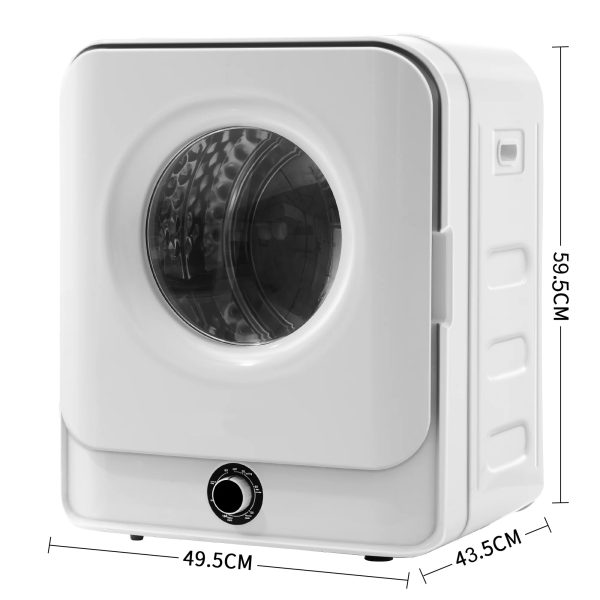 1.95 Cu.ft Front Load Clothes Dryer, Portable Compact Dryer 830W, 5 Drying Modes, Stainless Steel Drum, with Overheat Protection, Dust Removal, Deodorization and Lint Removal Functions, White - Image 6