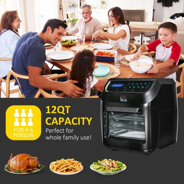 GFVCNIO 12 QT Air Fry Oven 8 In 1 Countertop Oven Combo with Air Fry Roast Broil Bake and Dehydrate 1700W with Accessories and LED Display Black - Image 5