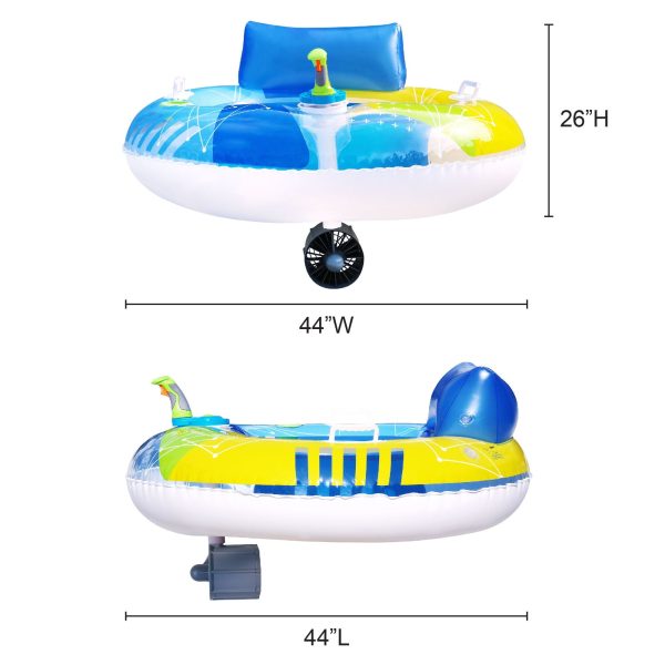 Banzai Motorized Pool Cruiser Multicolor Teens Adults Battery Powered PVC Summer Float, Ages 14+, Unisex - Image 11