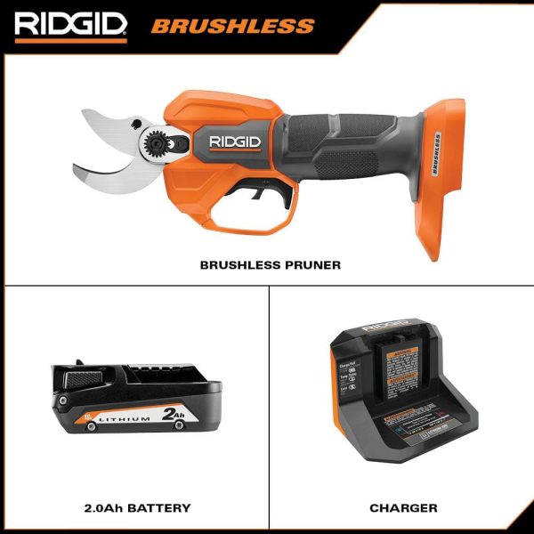 18V Brushless Cordless Battery Pruner with 2.0 Ah Battery and Charger R01301K - Image 2