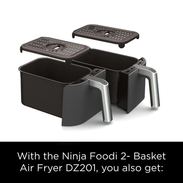 Ninja DZ201 Foodi 8 Quart 6-in-1 DualZone 2-Basket Air Fryer with 2 Independent Frying Baskets, Match Cook & Smart Finish to Roast, Broil, Dehydrate & More for Quick, Easy Meals, Grey - Image 13