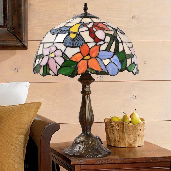 Tiffany Style Table Lamp Stained Glass Lamp Hummingbird Style Bedside Table Lamp Desk Reading Light 18" Tall Decor Bedroom Living Room Home Office - Image 9