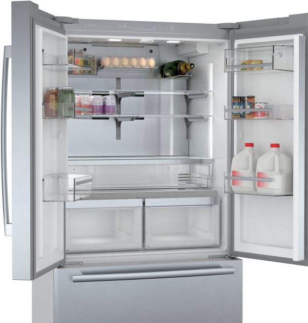 Bosch - 800 Series 21 Cu. Ft. French Door Counter-Depth Smart Refrigerator - Stainless steel - Image 7