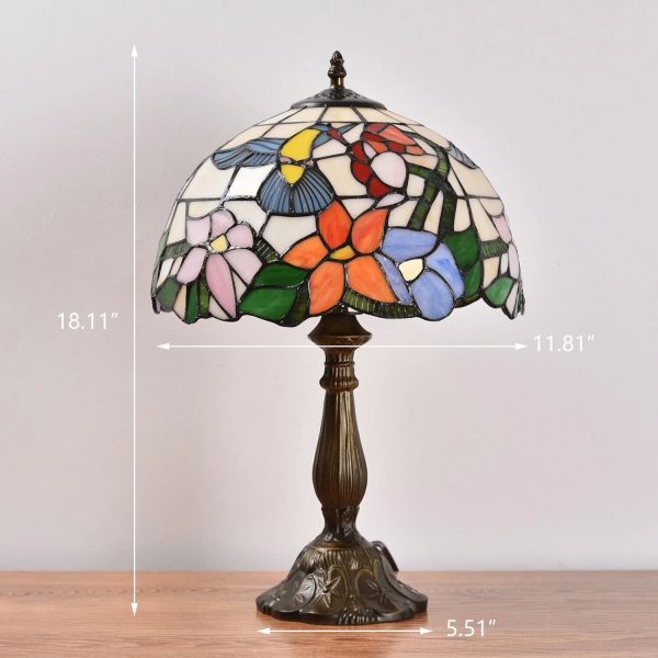 Tiffany Style Table Lamp Stained Glass Lamp Hummingbird Style Bedside Table Lamp Desk Reading Light 18" Tall Decor Bedroom Living Room Home Office - Image 4