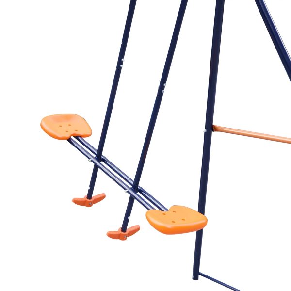 ZenSports Outdoor Double Kids Play Swing Set W/ 2 Seats & 1 Glide Heavy-Duty, 440lbs Capacity - Image 4