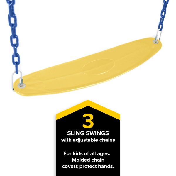 Sportspower Brooklyn Wooden Swing Set with 3 Swings - Image 3