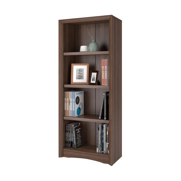 CorLiving Quadra Brown Engineered Wood Tall Adjustable 4 Shelf Vertical Bookcase - Image 3