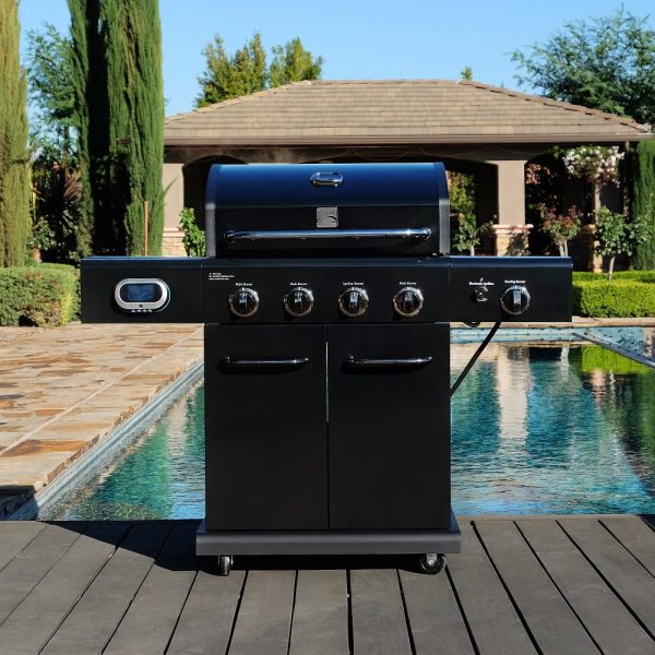 Kenmore 4-Burner Smart Gas Grill with Side Searing Burner, Black with Chrome Accents - Image 14