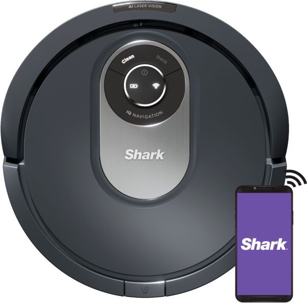 Shark - AI Robot Vacuum RV2001 with Self Cleaning Brushroll, Object Detection, Wi Fi - Gray - Image 2