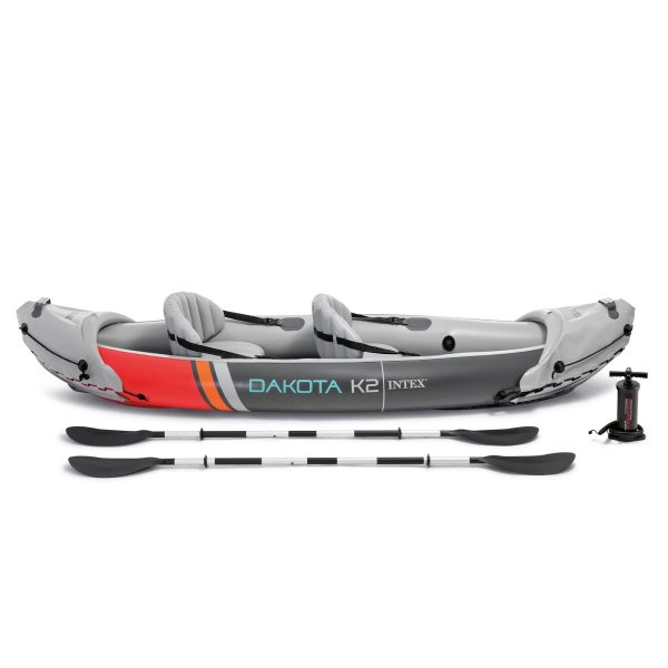 Open Box Intex Dakota K2 2 Person Vinyl Inflatable Kayak with Oars and Pump - Image 6