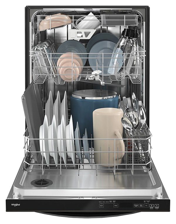 Whirlpool - 24" Top Control Built-In Dishwasher with Stainless Steel Tub, Large Capacity & 3rd Rack, 47 dBA - Black stainless steel - Image 8