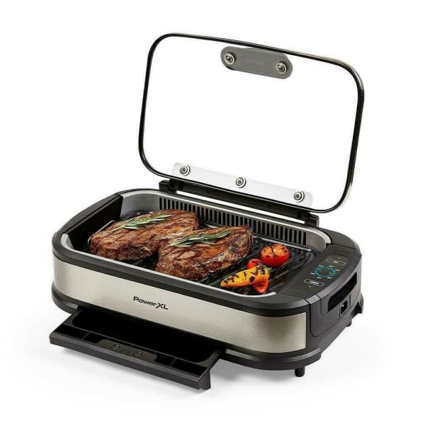 PowerXL Smokeless Grill Pro， Temprd Glass Lid and Turbo Speed Smoke Extractor - Image 4