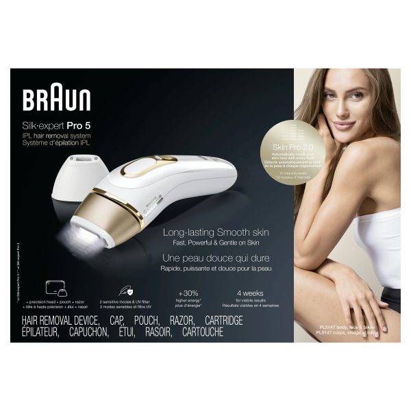 Braun PL5147 Silk Expert Pro5 IPL Hair Removal Device for Women & Men, White-Gold - Image 10