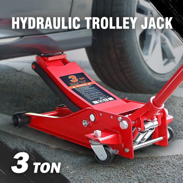 DNA Motoring TOOLS-00235 Low Profile Hydraulic Trolley Service Garage Floor Jack 3 Ton - Image 6